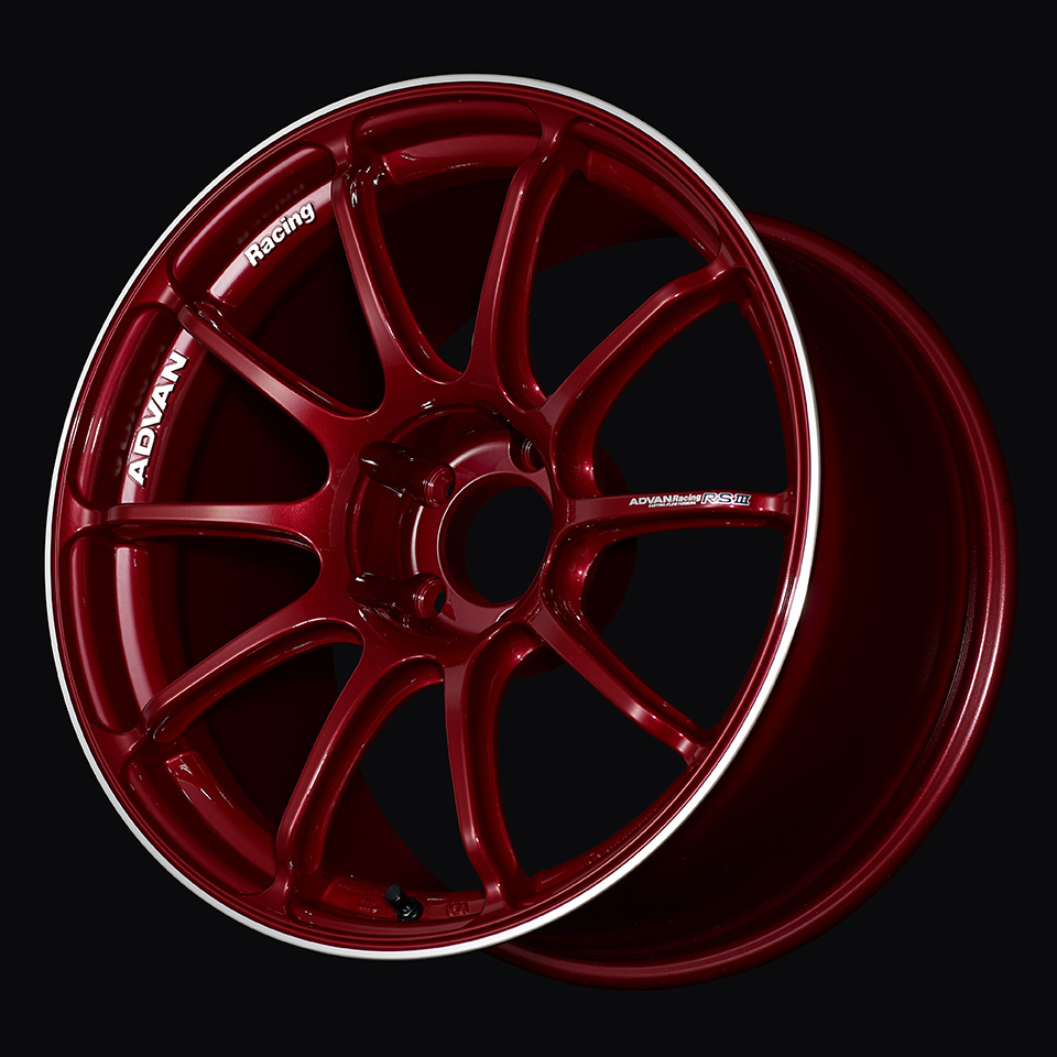 advan rsiii wheel 18x8.0 / offset +45 / 5x114.3 (racing candy red & ring) advan rsiii wheel 18x8.0 / offset +45 / 5x114.3 (racing candy red & ring)