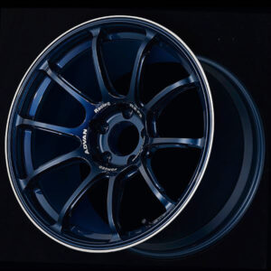 advan rz f2 wheel 18x9.0 / offset +45 / 5x114.3 (racing titanium blue & ring)