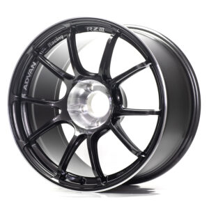 advan rziii wheel (gtr face) 18x8.5 / offset +45 / 5x114.3 (black gun metallic & diamond cut )