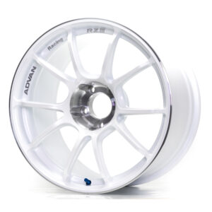 advan rziii wheel (s gtr face) 18x10.0 / offset +25 / 5x114.3 (racing white metallic & diamond cut)