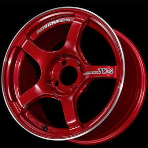 advan tc 4 wheel 15x5.0 / offset +45 / 4x100 (racing candy red & ring)